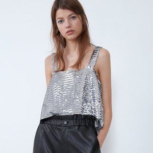 NWT ZARA SEQUIN TOP